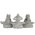 Urban Trends Collection Cement Frogs Figurine in Assorted Yoga Positions on Round Base, Gray 35725-AST